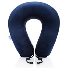 Luxury Travel Neck Pillow by MemorySoft - Extremely Soft and Comfy Memory Foam