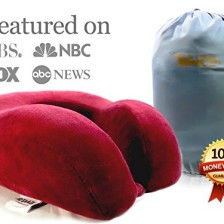 Enzo Travel Neck Pillow - Memory Foam Cooling Gel Technology and Washable Cover