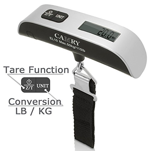 Camry 110 Lbs Luggage Scale with Temperature Sensor and Tare Function