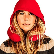 HoodiePillow Brand Memory Foam Hooded Travel Pillow - Black
